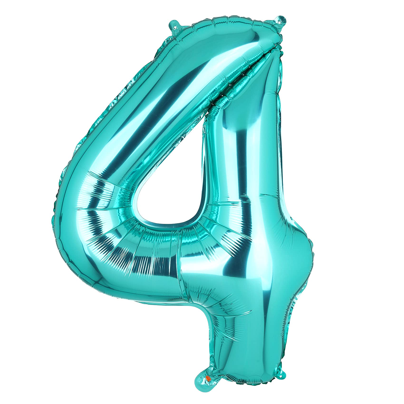 40 Inch Large Teal Number 4 Mylar Balloons Giant Turquoise Helium Foil Balloon for Birthday Party Supplies Decoration