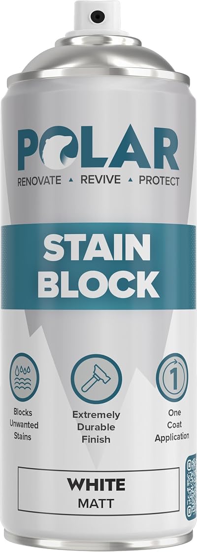 Polar Stain Block Spray 400ml White Primer for Walls Ceilings