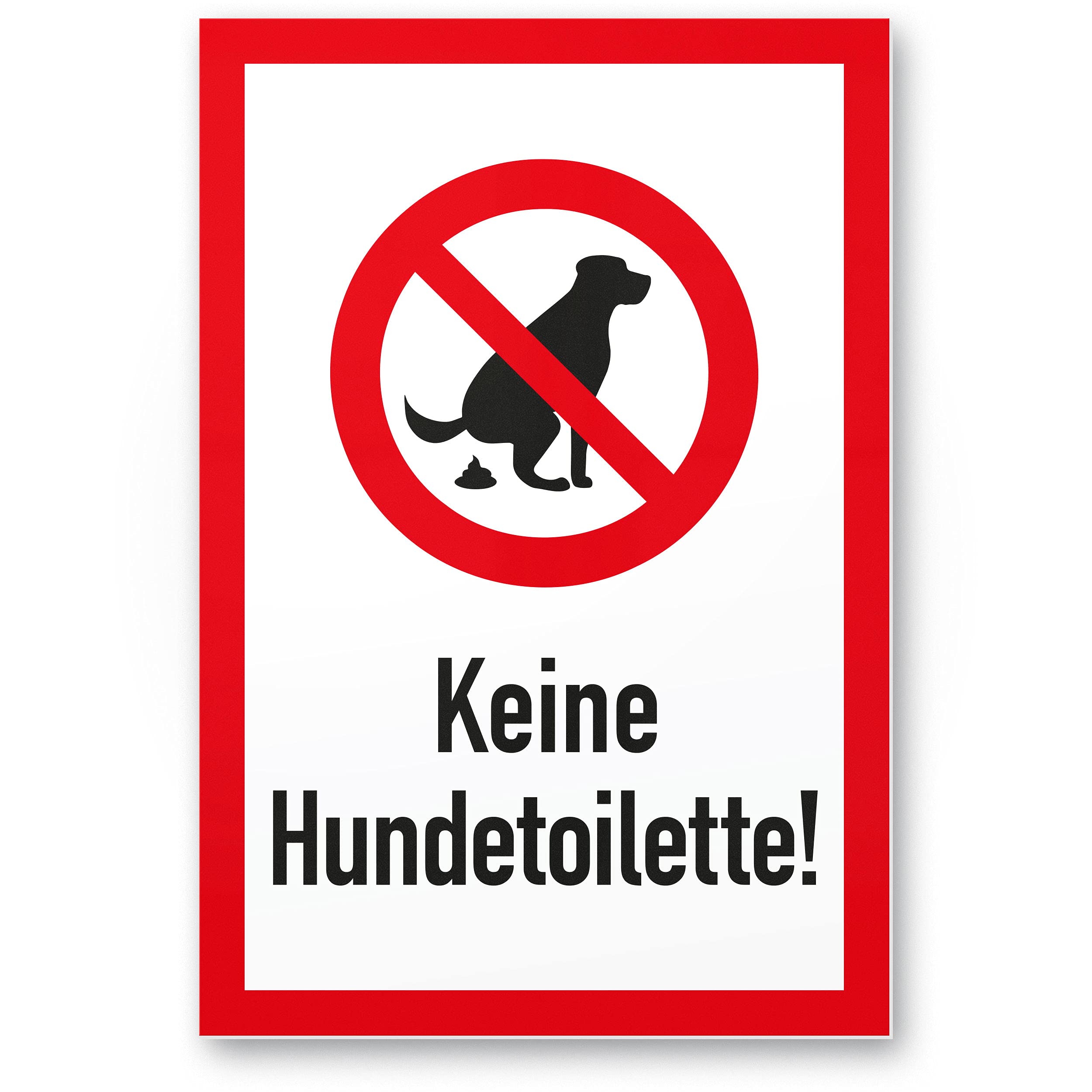 No Dog Toilet (20x30 cm) Plastic Sign Dog Prohibited Sign (No Dog Litter Sign, No Dog Litter/Dog Poop