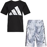 adidas baby-boys Poly Tee Aop 3s Short Set(infant)