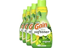 Gain Laundry Fabric Softener Liquid, Original Scent, 41 Fl Oz, 48 Loads, He Compatible, Pack Of 4, (Packaging May Vary)