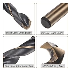 uxcell 6pcs Jobber Drill Bits 9.5mm Black Nitride