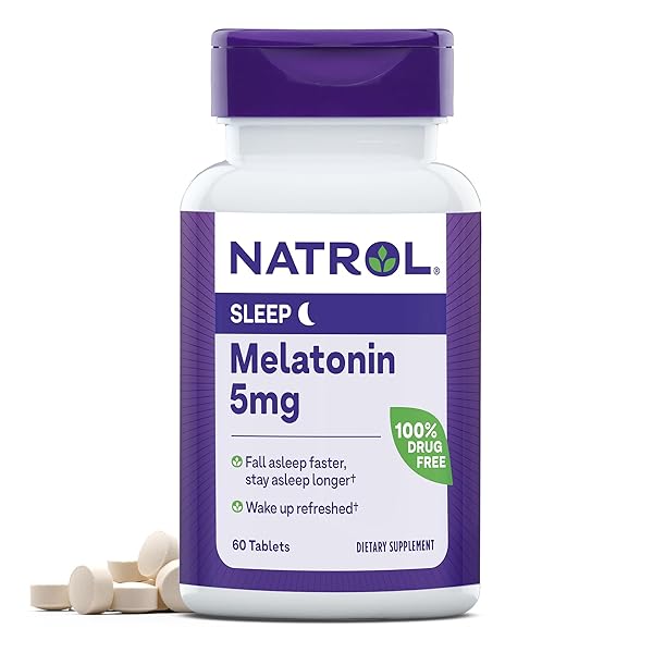 NATROL MELATONIN 5 MG, DIETARY SUPPLEMENT FOR RESTFUL SLEEP, SLEEP SUPPLEMENTS FOR ADULTS, 60 MELATONIN TABLETS, 60 DAY SUPPLY