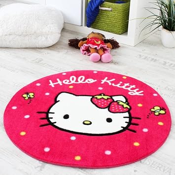 Amazon De Hello Kitty Teppich Kinderzimmer Teppich Rund Mit