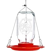 1 PCS,Birds Feeder for Outside Hanging,Wild Birds Feeders Suitable for Mason Jar (2.75 in Diameter-8/16/24/32oz) No Jar Included,Birds Feeders as Garden Gift,Red