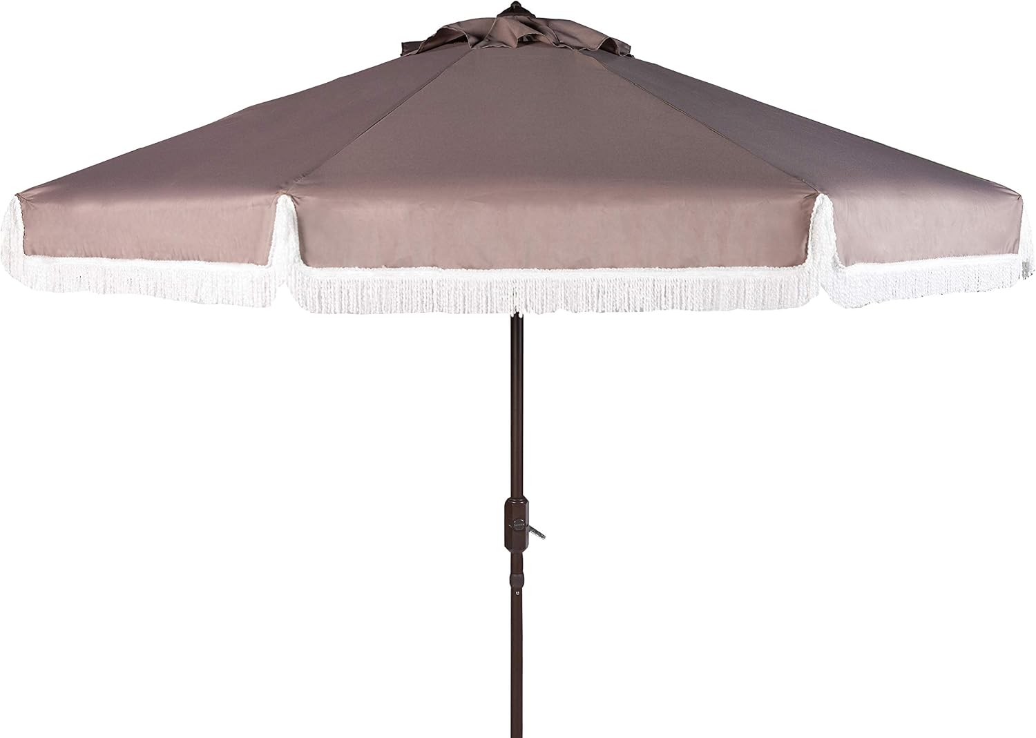 Amazon Com Safavieh Pat8008b Collection Milan Fringe Grey And White 9ft Crank Outdoor Push Button Tilt Umbrella Garden Outdoor