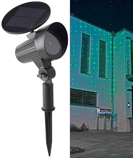 Lunartec Laser Sternenhimmel: Solar-Laser-Projektor mit grünem Sternenmeer-Effekt, IP44 (Garten-Laser Solar)