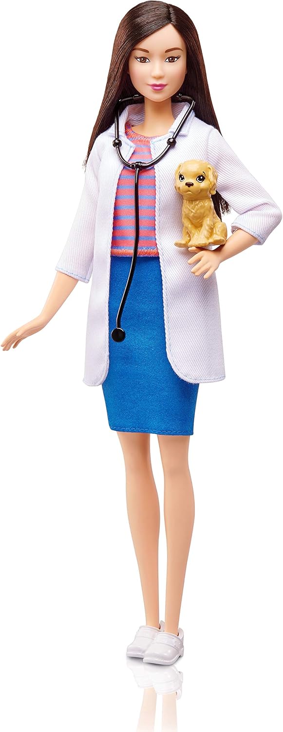 Barbie DVF58 CAREERS Pet Vet Role Play, Role Model Toy, Jobs, Gift for