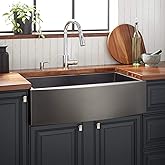 Signature Hardware 441091 Atlas 36" Farmhouse Single Basin Stainless Steel Kitchen Sink - Gunmetal Black