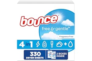 Bounce Free & Gentle Dryer Sheets, Unscented, 330 Count