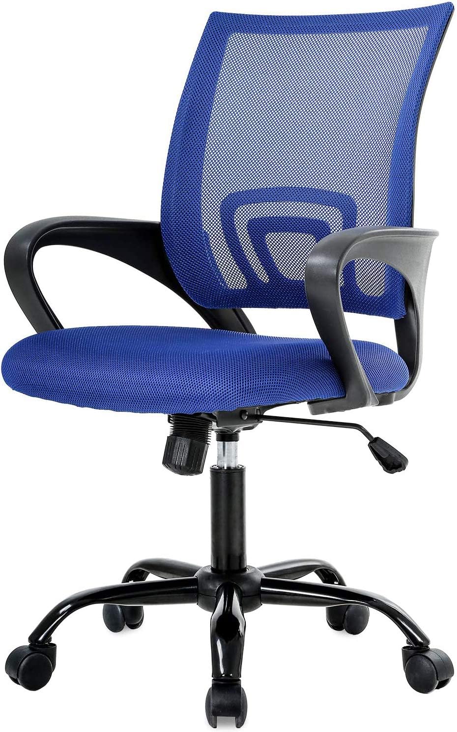 Simple Home Ergonomic Desk Office Chair Mesh Computer Chair, Lumbar Support Modern Executive Adjustable Stool Rolling Swivel Chair for Back Pain, Chic Modern Best Home Computer Office Chair - Blue
