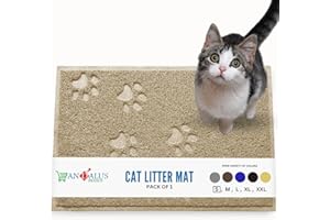 ANDALUS BRANDS Andalus Small Cat Litter Mat, Pack of 1 - Waterproof, Non-Slip & Easy to Clean Cat Litter Box Mat for Extra Efficient Pet Litter-Trapping, Beige (15.75” X 11.75”)