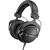 beyerdynamic DT 770 Pro (32 Ohm), Closed-Back Studio Headphones, Black | Runs straight from phones and laptops, mobile recording, podcast, gaming, leatherette ear pads, 1.6m cable, Made in Germany