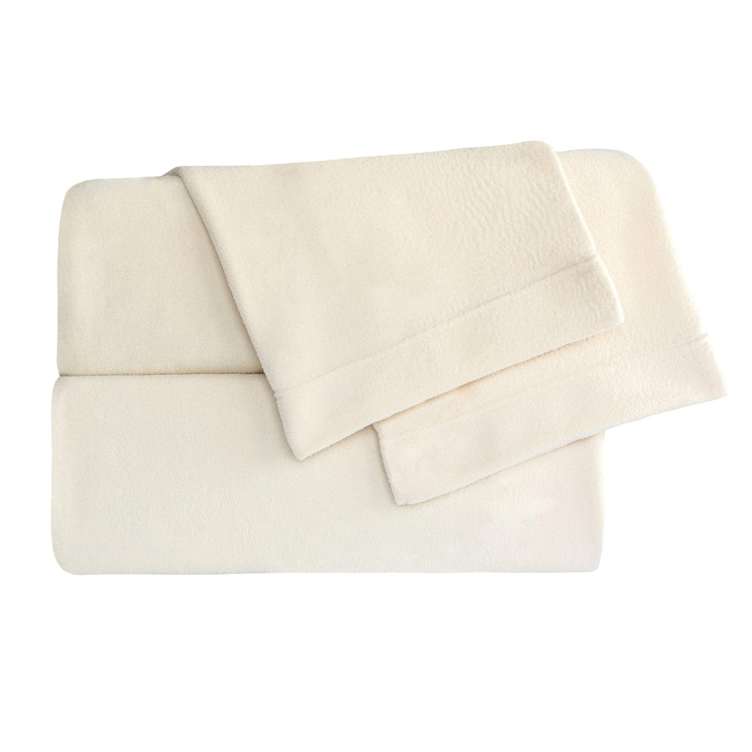Cozy Fleece Microfleece Sheet Set, Full, Ivory