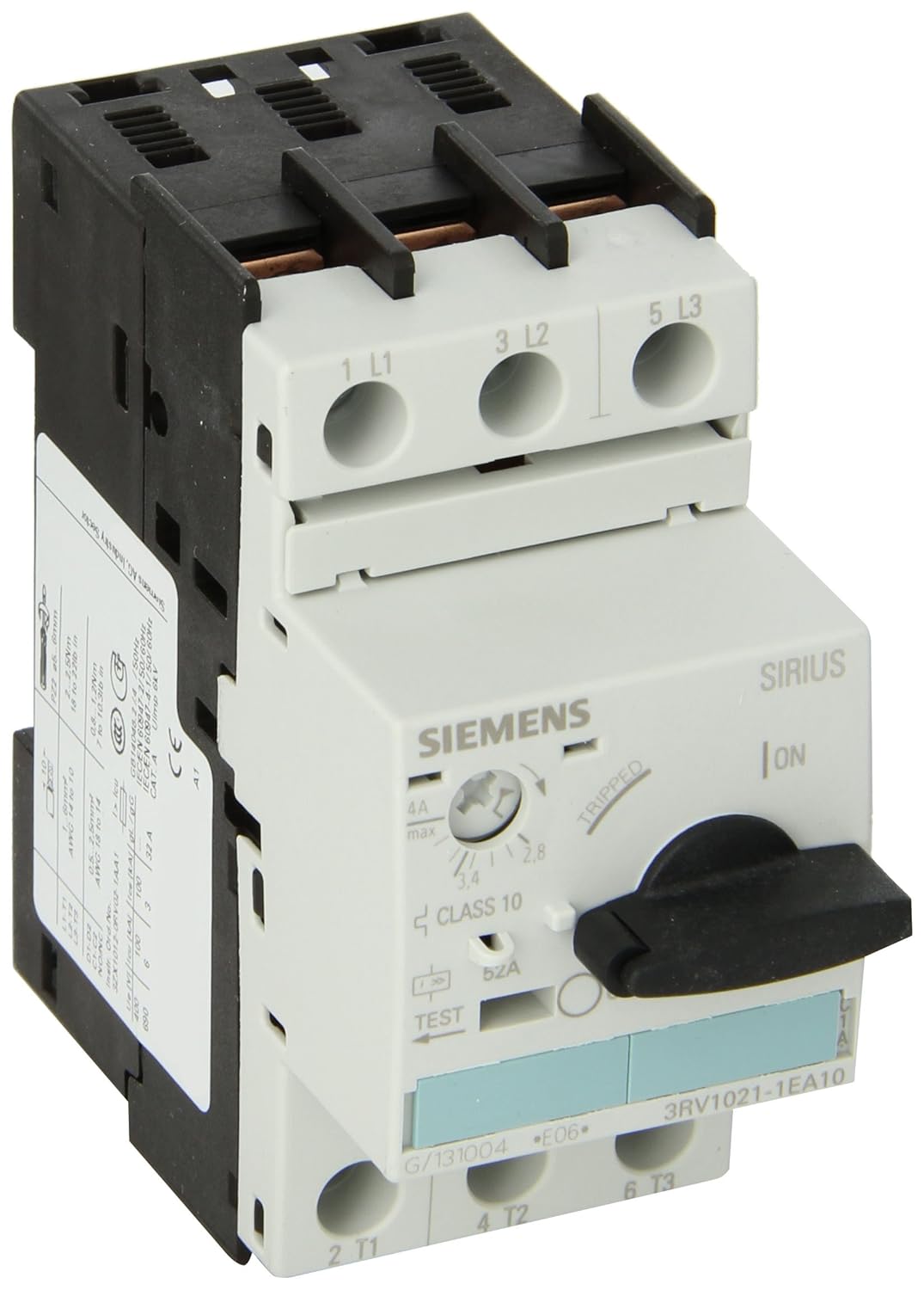 Siemens 3RV1021-1EA10 Manual Starter and Enclosure, Open Type, 2.8-4