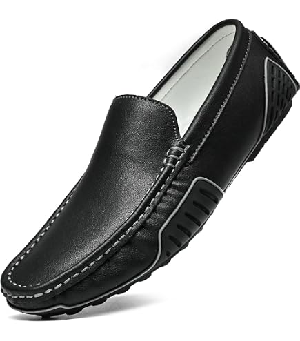 Amazon.com | Men's Handmade Genuine Leather Loafer Shoes Slip On