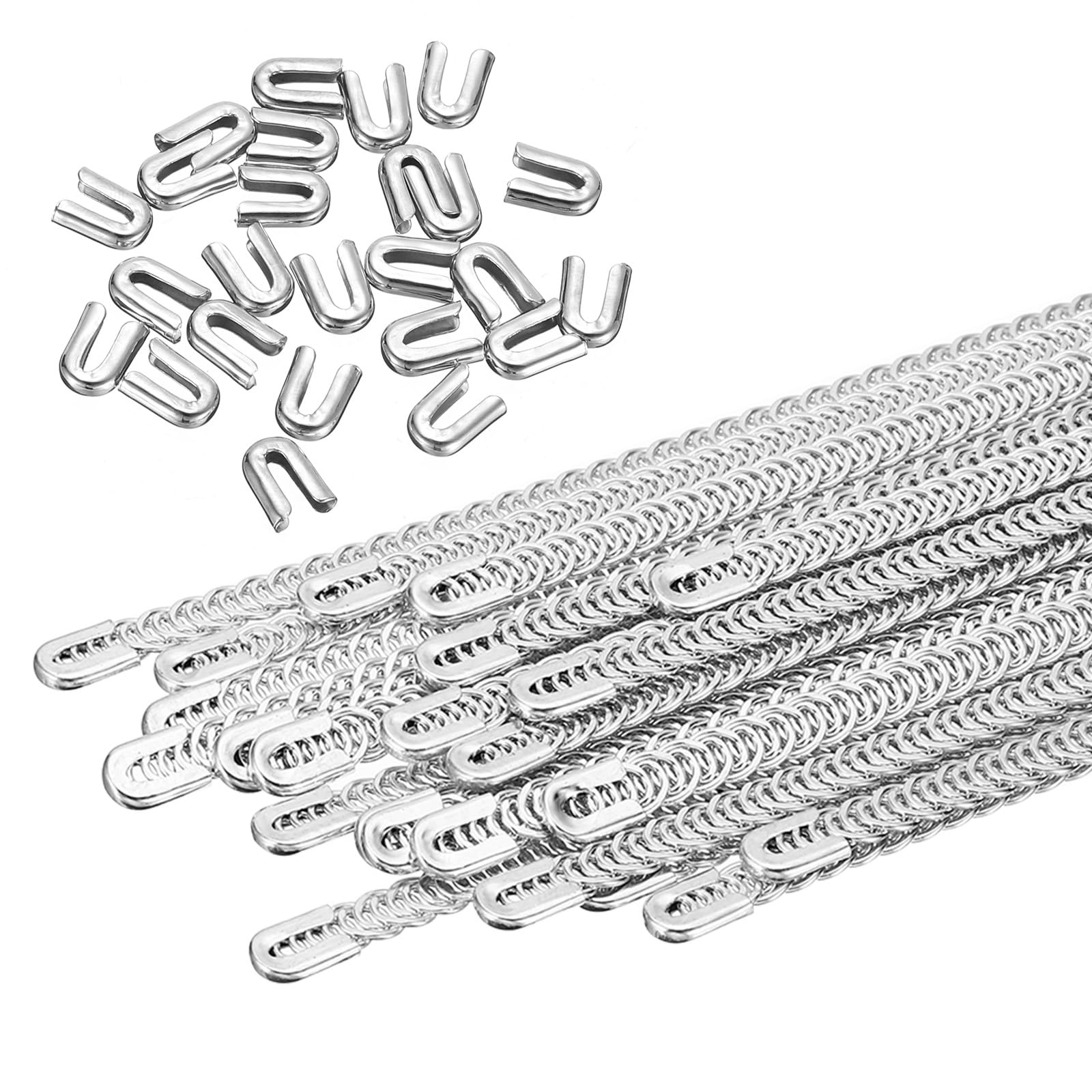 PATIKIL 24 Pcs Metal Steel Spiral Corset Boning, 11.8 Inch Metal Boning with 24 Steel Boning Tips Structure and Form for Sewing Corset, Making Costume,Hoop Skirt, Collar (5mm WIDE)