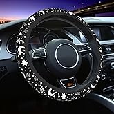 Moon and Star Steering Wheel Cover Car Accessories Cute for Women Girls Girly Universal 15 Inch Neoprene Auto Interior Decor Anti Slip Car Truck Protector
