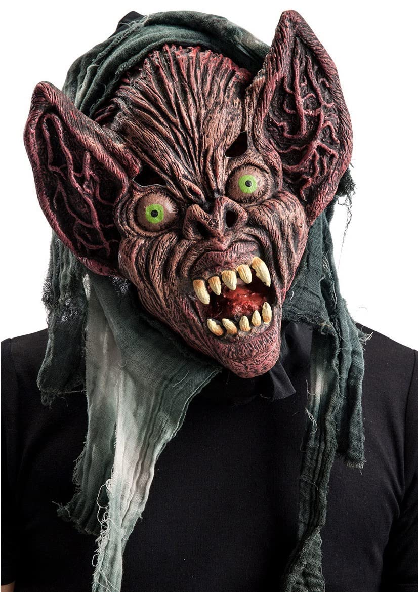 Carnival Toys 1465 Alien Monster Mask in Fingomma with Hood in Envelope with Kickstand, Multi-Coloured