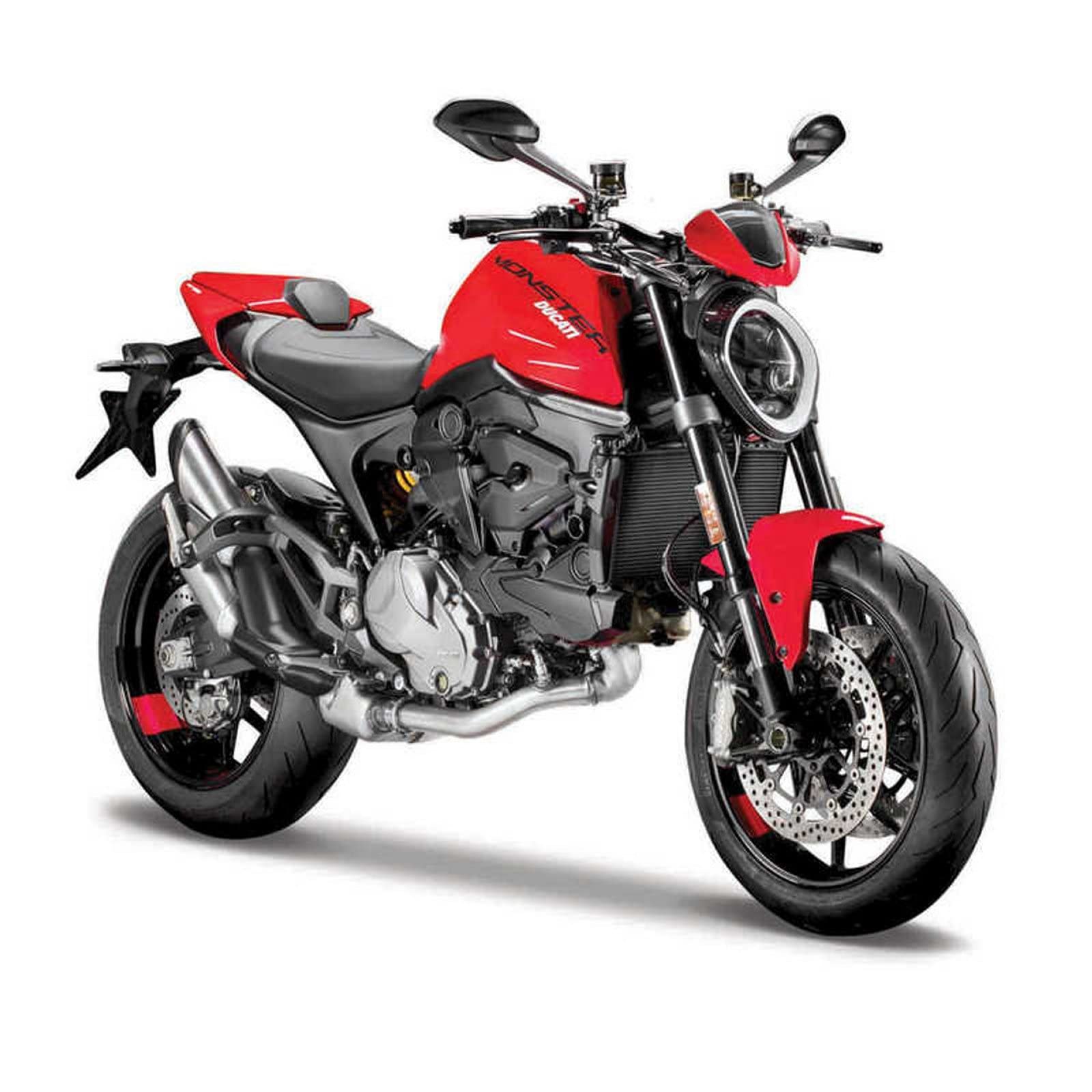 Maisto DUCATI MONSTER Motorbike - Incredibly Detailed Die-Cast Replica Collectible Model - 1:18 Scale, Red