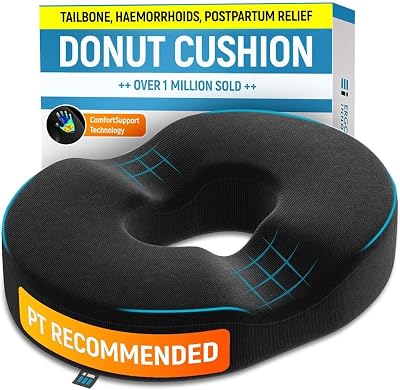 Ergonomic Innovations Donut Cushion Coccyx Pain Relief Memory Foam 44x35x7 cm
