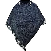 virblatt - Mens Poncho Hooded | 100% cotton & Reversible | Mexican Poncho Men Baja Hoodie Winter Pancho warm Cape Cowboy