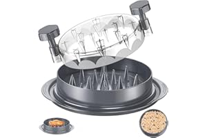 SoulLife Chicken Shredder 8 Inches, Chicken Breast Shredder Tool, Cooked Meat Shredder with Clear Lid, Ergonomic Design, Auti-slip, Easy To Clean, Chicken Shredder Tool Twist, Chicken Grinder (Grey)