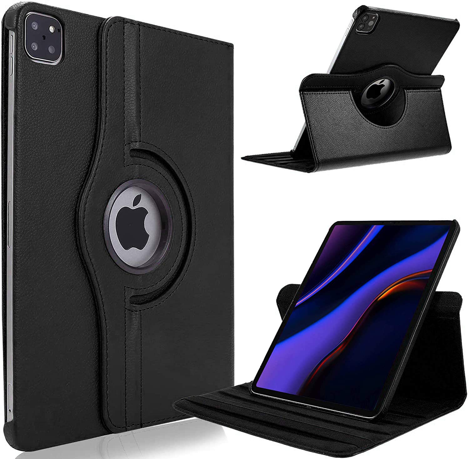 Rotate Case for iPad Air 11-inch (2024–2025, M2 & M3), iPad Air 4/5 (10.9-Inch) & iPad Pro 11 (2018) – 360° Rotating Case (Black)