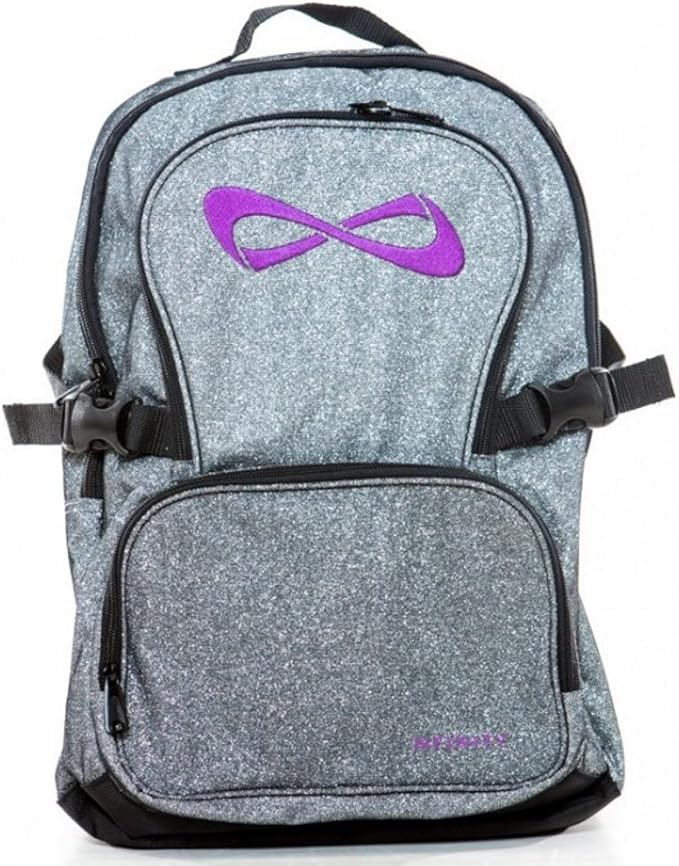 Nfinity Backpack with Logo, Sparkle Grey/Purple Amazon.co.uk Clothing