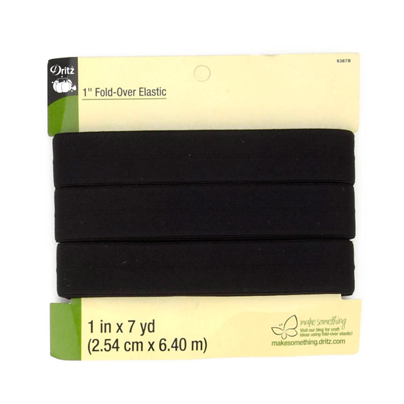 Dritz Fold-Over Elastic 1 x 7yd-Black
