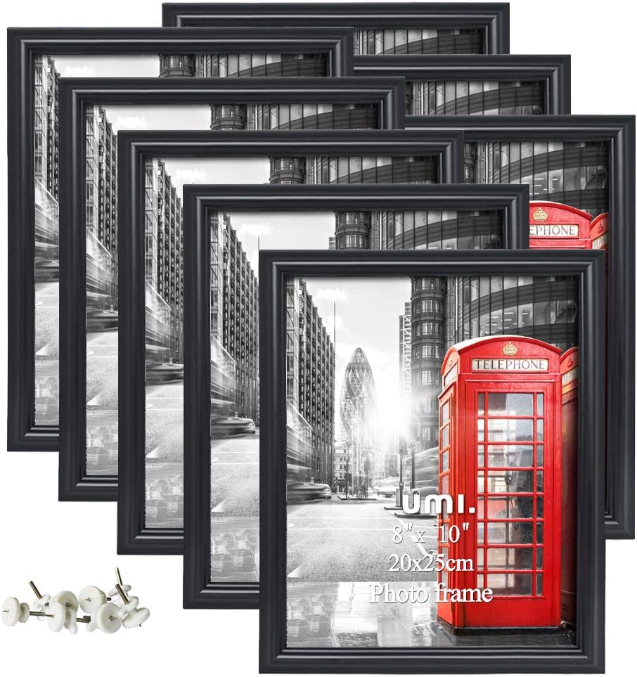 UMI 10x8 Photo Frame Black Decorative Poster Frame Wall and Desktop