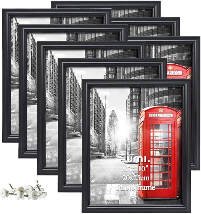 UMI 10x8 Photo Frame Black Decorative Poster Frame Wall and Desktop