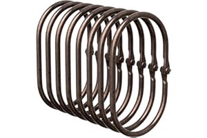 Bathway Shower Curtain Rings, Shower Curtain Hooks Bronze Curtain Rings 12 Pcs Anti-Drop Shower Rings for Curtain, Metal Shower Curtain Rings Rust Proof, Shower Hooks for Shower Curtain Rod