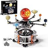 Dual-Mode Spinning Solar System Space Building Kit, STEM Model with Rotating Planets, Light-up Sun and Astronomy Educational Toys for Kids, Outer Space Birthday Gift for Ages 8+ (1282 PCS)