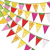 Gersoniel 5 Pieces Fruit Party Decorations Tropical Fruit Pennant Banner Bunting Pre-Strung Paper Triangle Flags Twotti Frutti Themed First Birthday Decor for Baby Shower Wedding Party Favors Supplies