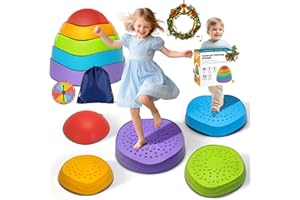 OZMI Stepping Stones for Kids Toddlers, Non-Slip Balance Stepping Stones with Storage Bag, Indoor Outdoor Sensory Play Toys for 3 4 5 6 7 8 9 10 11 12 Year Old Kid Toddler Boys Girls