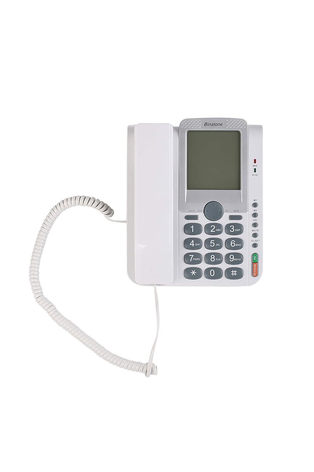 Binatone Concept 901 Corded Telephone with Big Display & HF Digital Speaker (White) Amazon.in