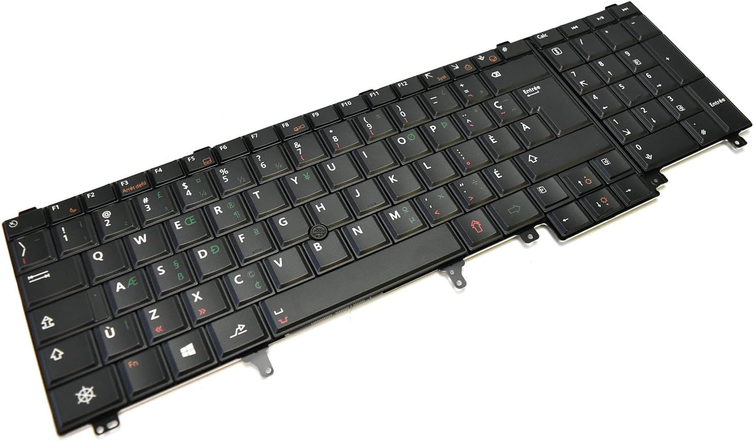 New 7C545 Genuine OEM Dell Latitude E6530 E5530 French Canadian 105-key Keyboard NBL END3 Mouse Pointer Black w/10-key calculator number pad Clavier Darfon NSK-DW2UC-27 CF FC PK130FH1E24 DW0-UK 7C550