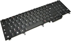 New 7C545 Genuine OEM Dell Latitude E6530 E5530 French Canadian 105-key Keyboard NBL END3 Mouse Pointer Black w/10-key calculator number pad Clavier Darfon NSK-DW2UC-27 CF FC PK130FH1E24 DW0-UK 7C550