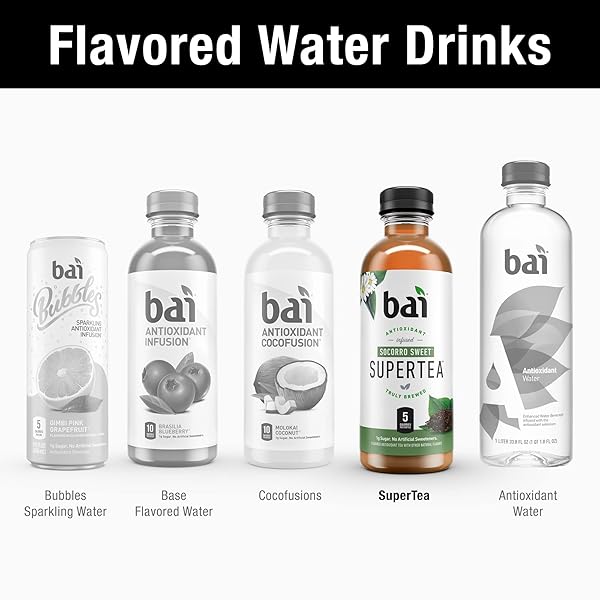 BAI ICED TEA, SOCORRO SWEET, ANTIOXIDANT INFUSED SUPERTEA, CRAFTED WITH REAL TEA (BLACK TEA, WHITE TEA), 18 FLUID OUNCE BOTTLES, 12 COUNT (PACK OF 1)