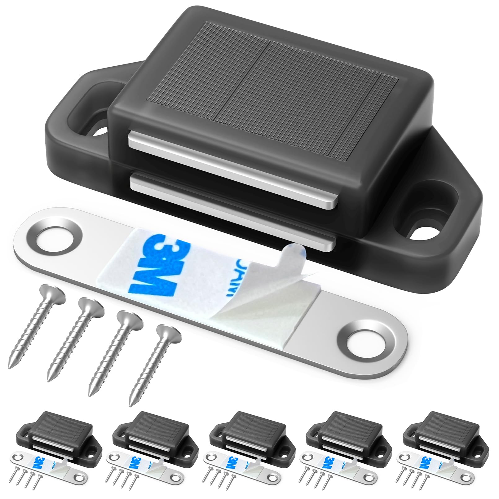 Tonitrui Cabinet Magnetic Catch Magnetic Cabinet Door Catch Magnetic Cabinet Latch for Kitchen Drawer Magnets to Stay Closed Magnetic Catch Closet for Drawer（Black 6 Pack）