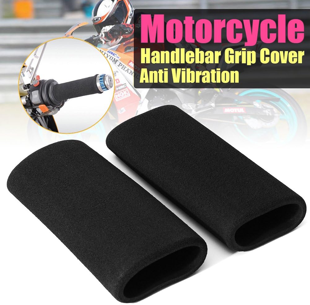 Beimaji Trade 1 Pair Of Motorbike Handlebar Grip Cover Motorcycle Slip-on Foam Anti Vibration Comfort Hand Grip Cove