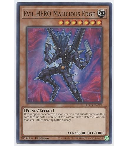 Amazon.com: Yu-Gi-Oh! - Evil Hero Infernal Prodigy - LED5-EN019