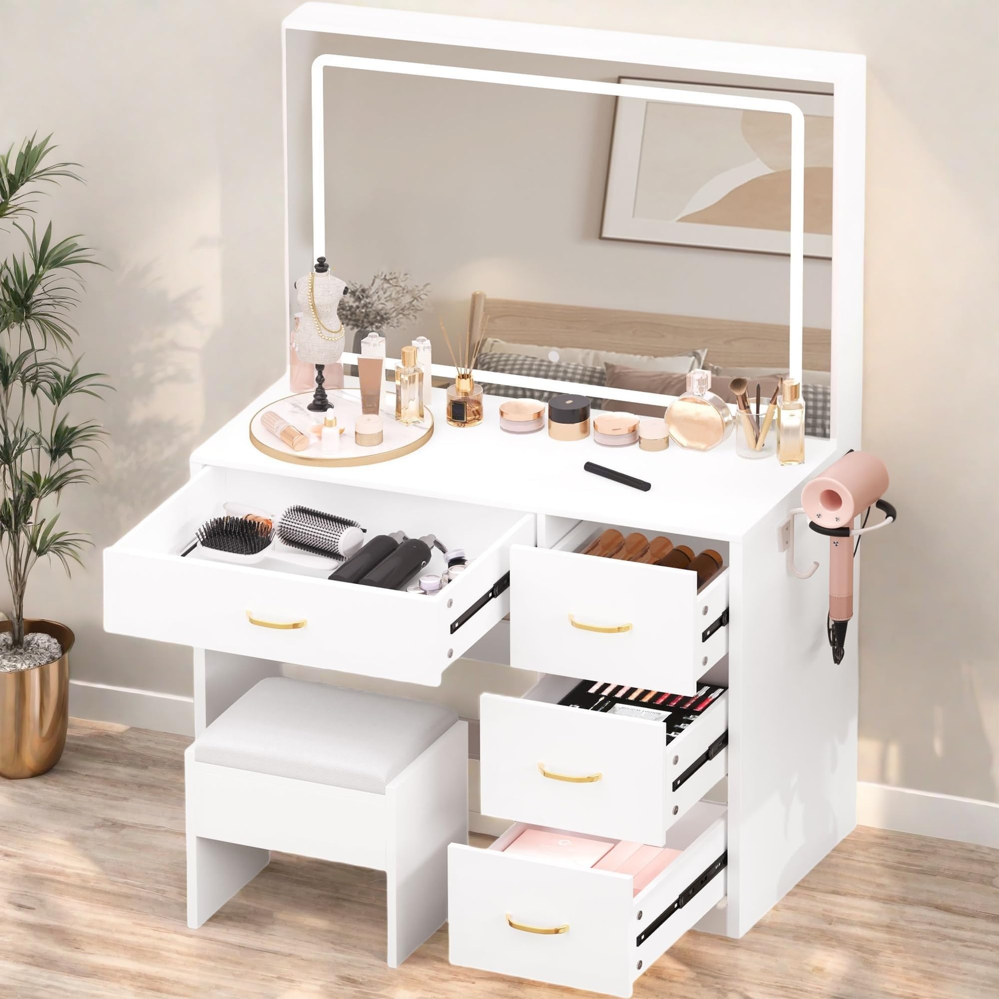 Photo 1 of ***UPDATED 5/3*** YITAHOME Vanity Desk with Large 35" Mirror and LED Lights