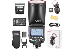 Godox V1 PRO N USA Version Flash for Nikon Camera with External Flash SU-1 2980mAh 76W Battery TTL 1/8000s HSS 1.3s Recycle Time 2.4G Wireless HSS 500 Full Power Flashes