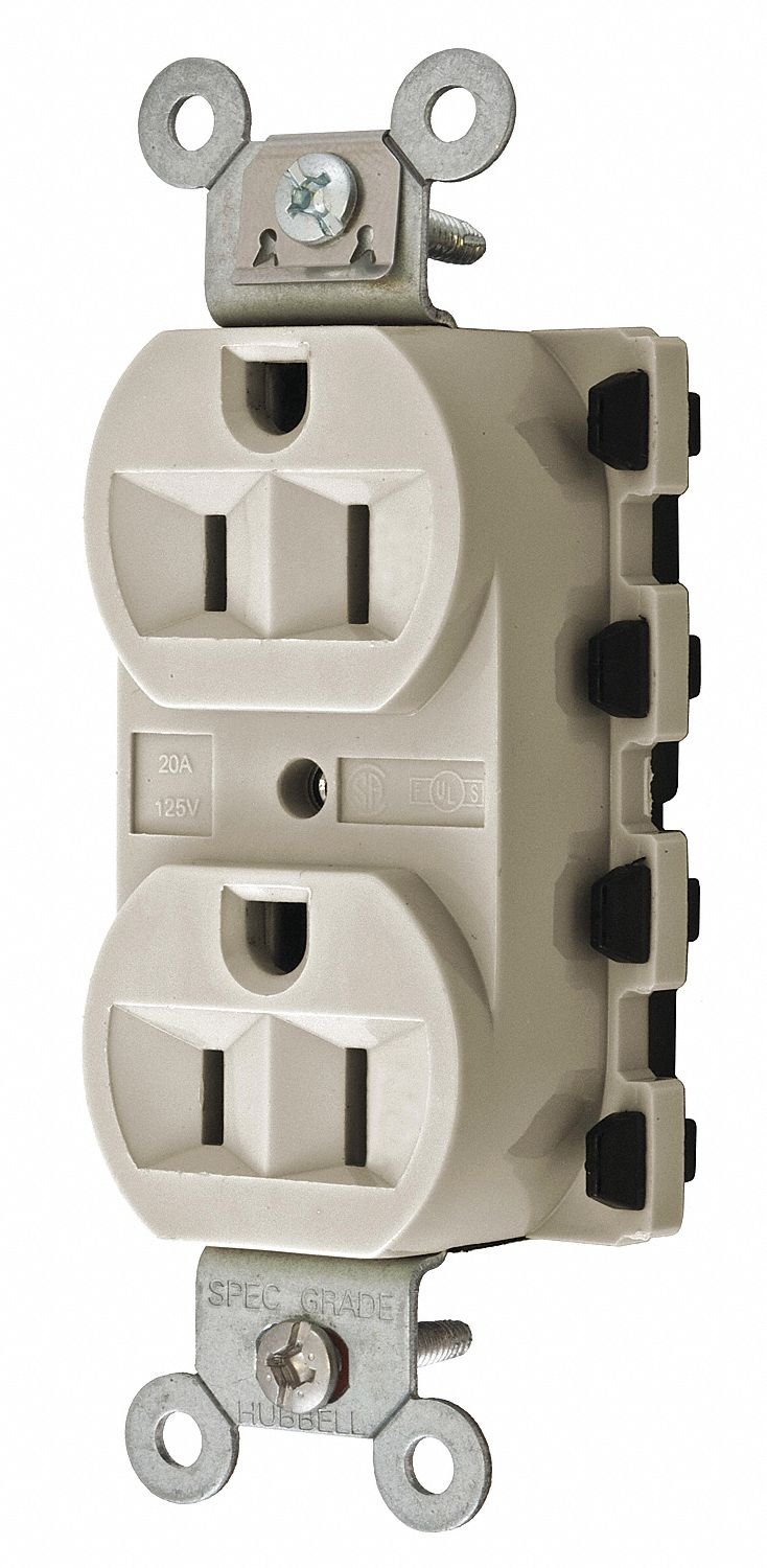 15A Duplex Modular Receptacle 125VAC 515R Almond Ceiling Pendant
