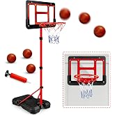 Toy Basketball Hoop, Adjustable Height Basketball Hoop Indoor Toys | Mini Basketball Set for Outdoor Backyard Sport Game, Christmas Birthday Gifts for Boys Girls Ages 3 4 5 6 7 8 Year Old