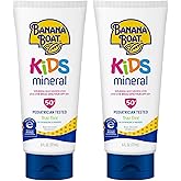 Banana Boat 100% Mineral Kids Sunscreen Lotion SPF 50, Twin Pack | Banana Boat Mineral Sunscreen for Kids, Childrens Sunblock SPF 50, Oxybenzone Free, 6Fl Oz each (Pack of 2)