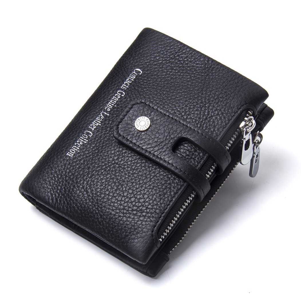 Cosihomu Women Wallet Bifold RFID Blocking Wallets Zip Billfold in Crazy Horse Leather 10 Slots