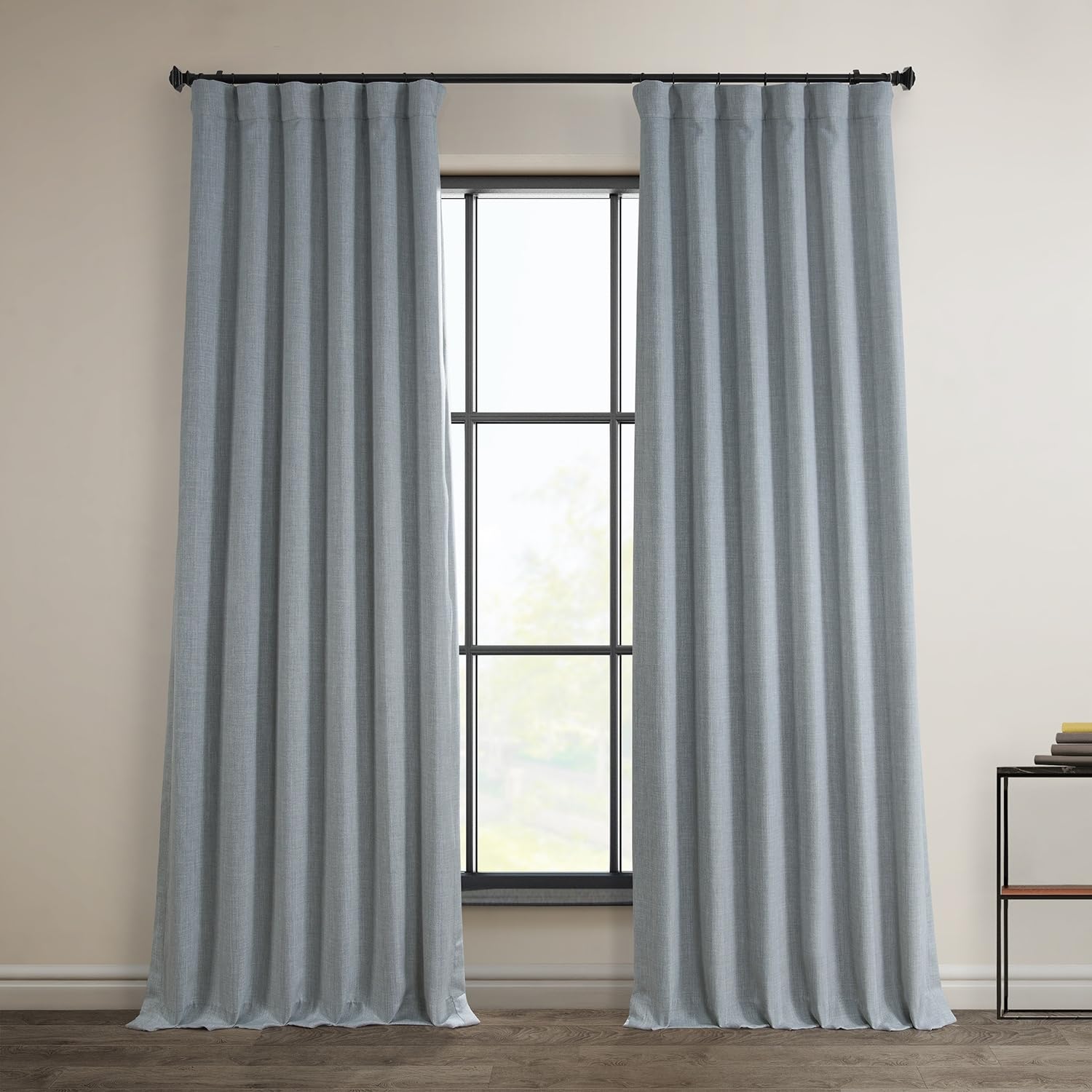 HPD Half Price Drapes Faux Linen Textured Room Darkening Curtains for Bedroom 84 Inches Long (1 Panel), 50W X 84L Curtains for Living Room Home Decor, Heather Grey